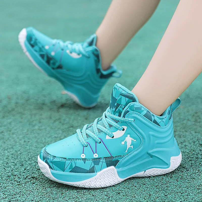 

Brand Training Shoes Kids Basketball Sneakers Leather Platform Children's Basketball Shoes Outdoor Sports Shoes For Boys Sneaker