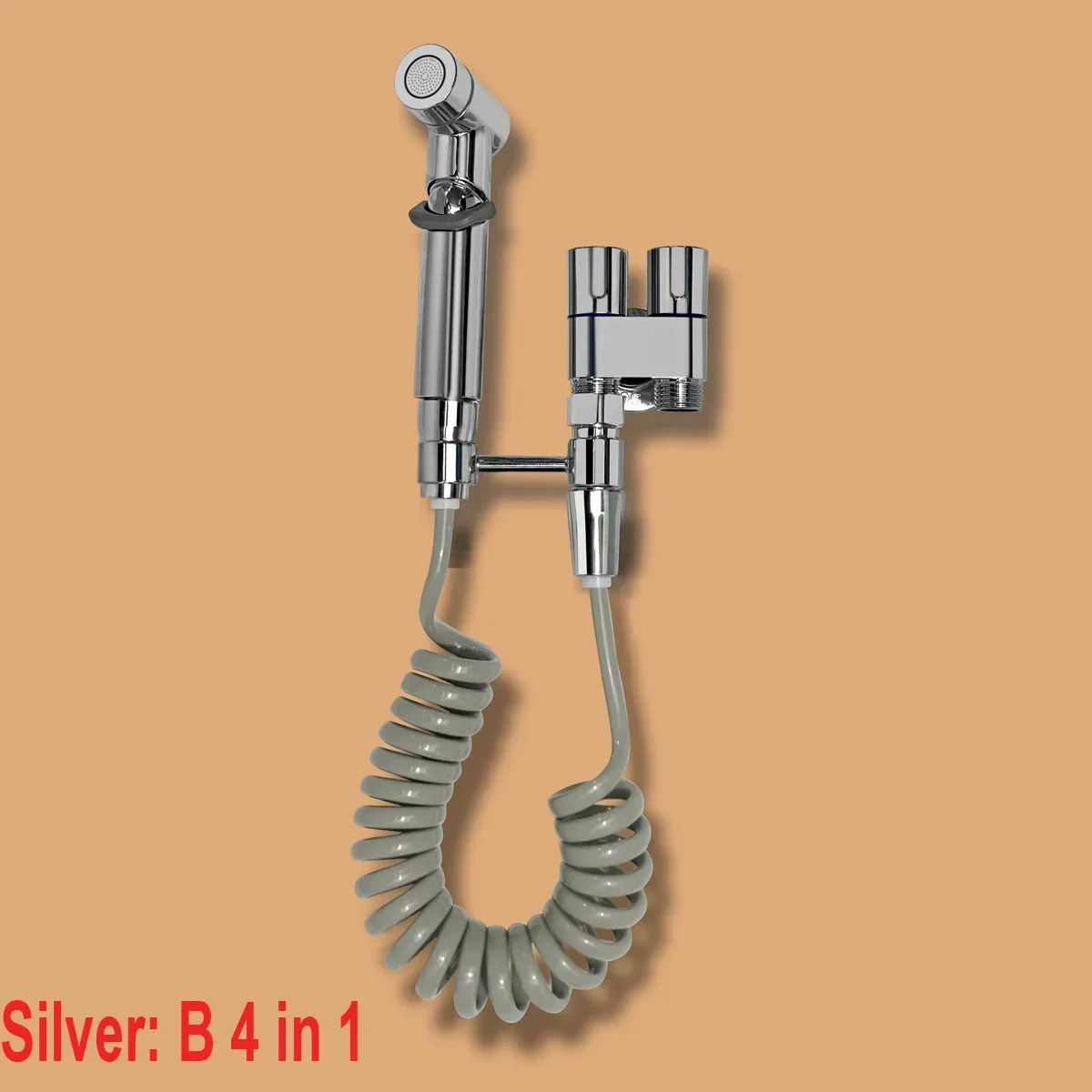 Bidet Toilet Spuitset, Handdouche voor Badkamer, Toilet Douche met Dubbele Uitlaat, Hoekventiel, Toilet Accessoires