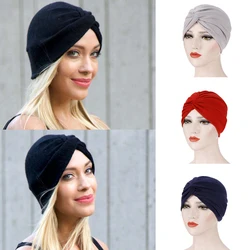 New Women Stretchy Turban Headscarf Cancer Chemo Caps Beanie Pre Tied Scarf Head Wrap Scarf Chemo Hat Hair Loss Accessories