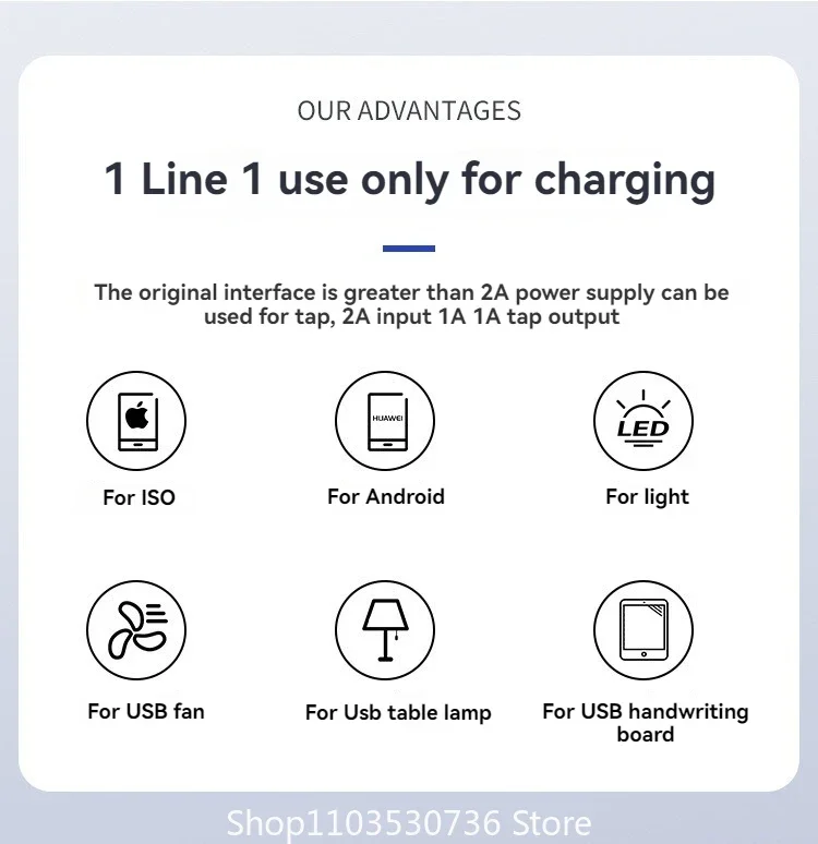 1 in 3 Out USB ハブ車の USB スプリッタケーブル多機能アダプタコード充電ケーブル Iphone Android スマートフォン Xiaomi 用
