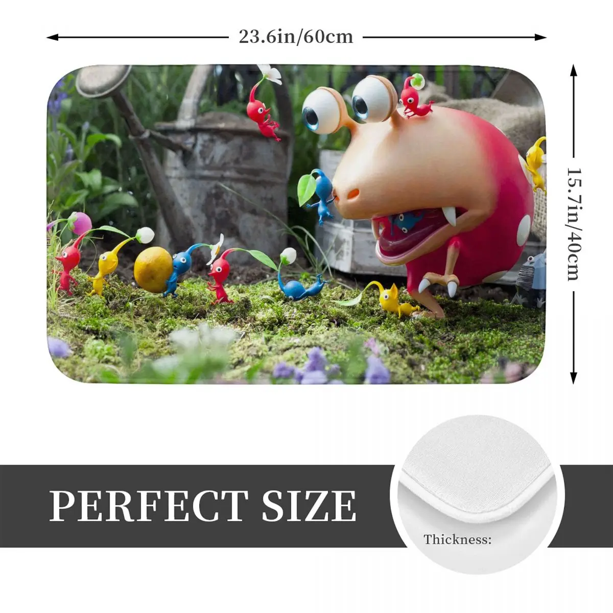 Pikmin Anti-slip Doormat Floor Mat Antiwear Carpet Rug for Kitchen Entrance Home Bedroom Footpad Mats