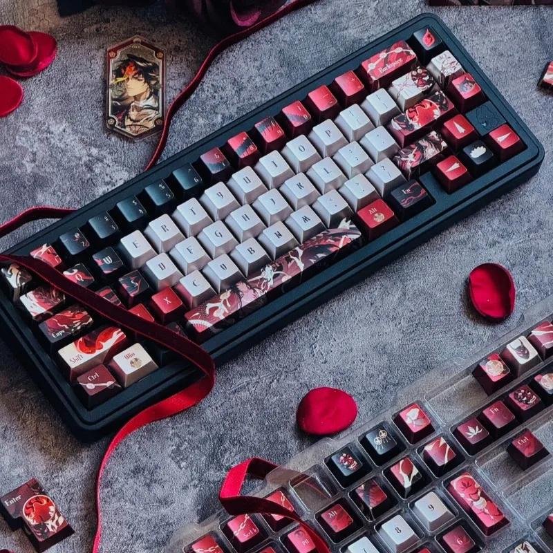 

Onmyoji Asura Keycaps Set Customized Metallic Paint 142 Keys Cherry Profile Keyboard Caps for Mechanical Keyboard Accessories