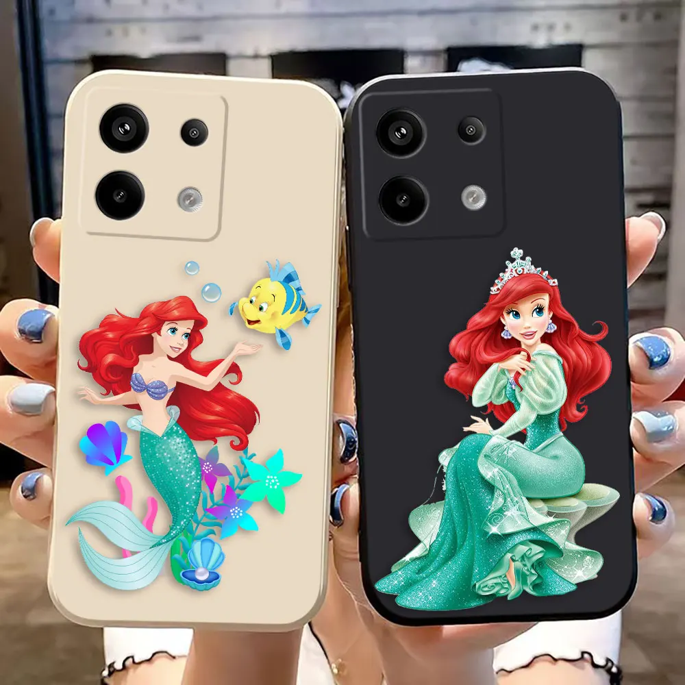 Disney Mermaid Princess Ariel Cover Phone Case For Redmi NOTE 7 8 9 10 10X 10T 10S 11 11T 11S 12 12S 13 PRO PLUS 5G  Color Case