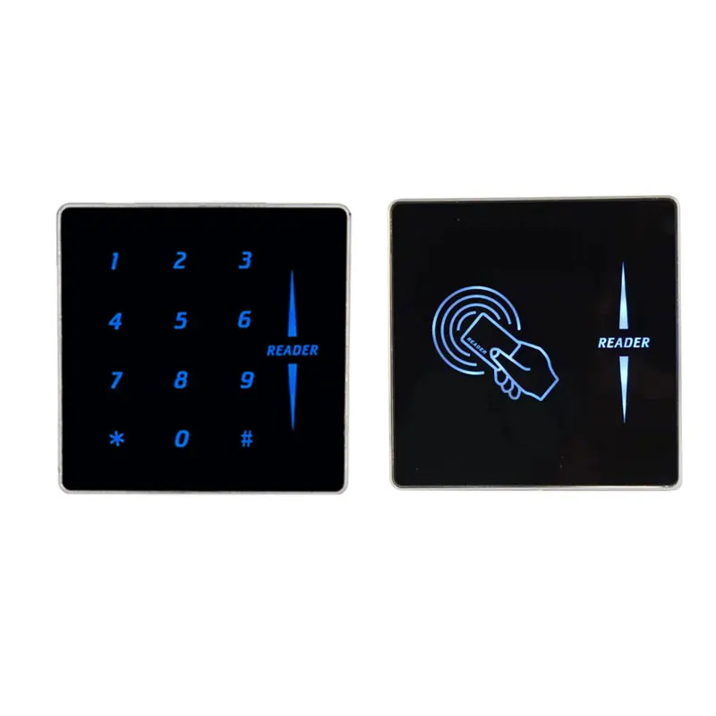 Ultra thin Metal RFID reader 125K wiegand26/34 output touch keypad used for Access Control's reader