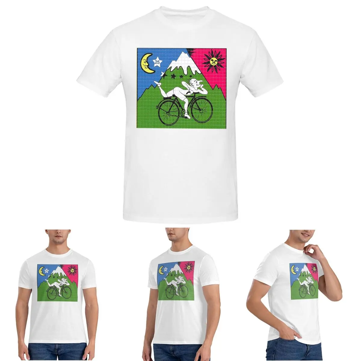 

LSD - Альберт Хофманн - День велосипеда Футболка для мужчин Хлопковые футболки больших размеров Мужские летние топы с короткими рукавами и круглым вырезом