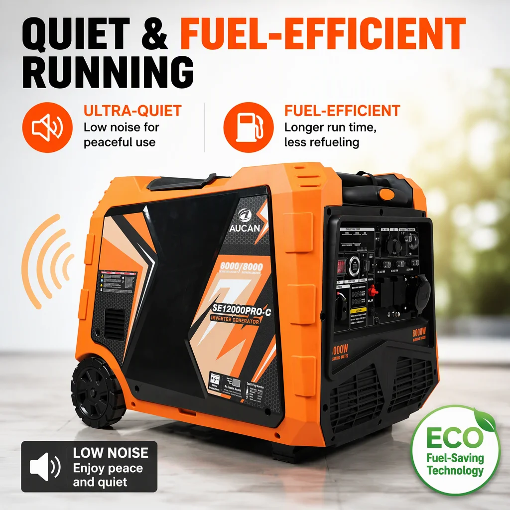 Dual Voltage Type 8kw 9kw  Inverter Generator 110v/220v Generators Made in China for Camping Use