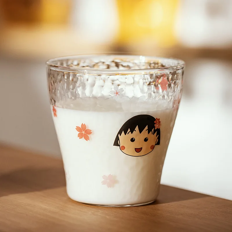 Kawaii Chibi Maruko-Chan Anime Hobby Cartoon Glass Hammered Glass Give Gifts To Girlfriend