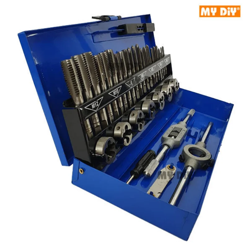 6/32pcs Screw Thread Hand Metric Tap Wrench And Die Set / Hand Threading Tool Tungsten Carbide Tool Bit Set