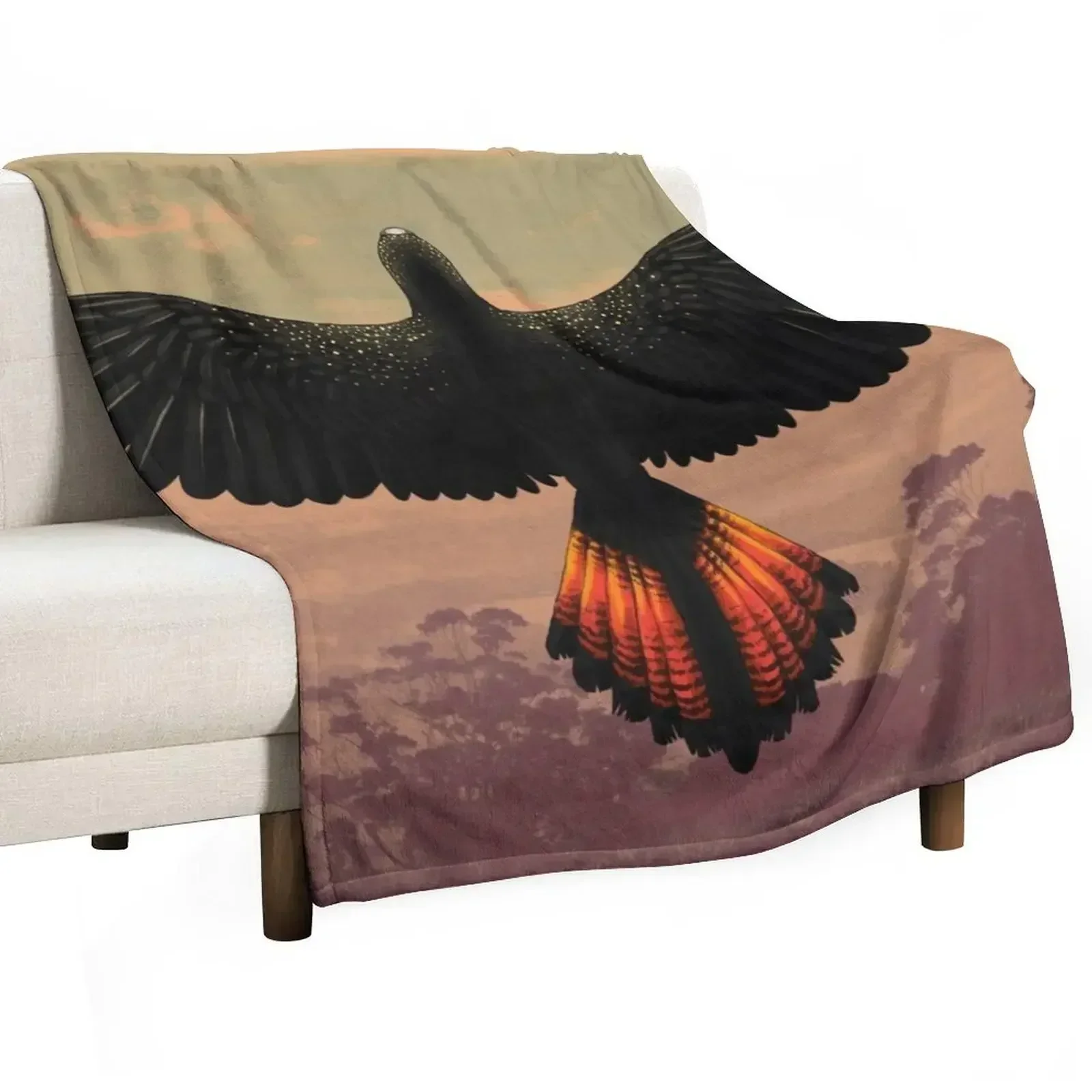 Red-Tailed Black Cockatoo - Australian Bird Throw Blanket wednesday for sofa Quilt Blankets