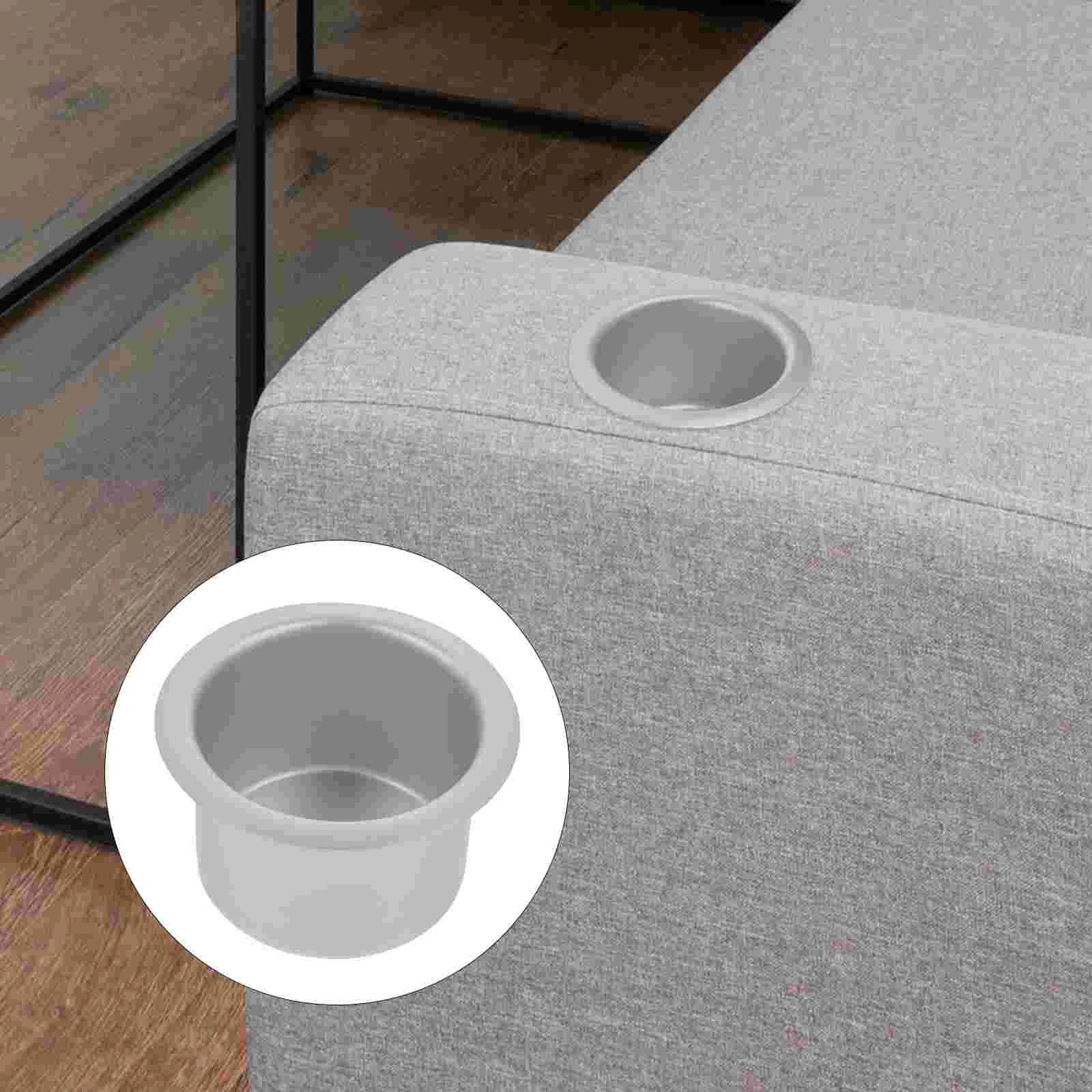Car Cup Holder Aluminum Sofa Insert Drop in Drink Recliner Handle Silver Color Multifunctional Holds Cups