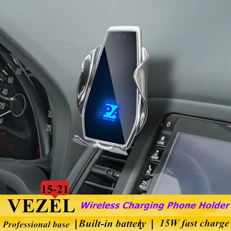 

2015-2021 For Honda VEZEL Mobile Phones Holder Wireless Charger Car Mount Navigation Bracket GPS Support 360 Rotating