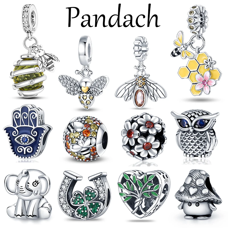 100% 925 Strerling Silver Bee Series Charms Fit Original Pandora Bracelet Beads DIY Jewelry For Women New in Hot Sale