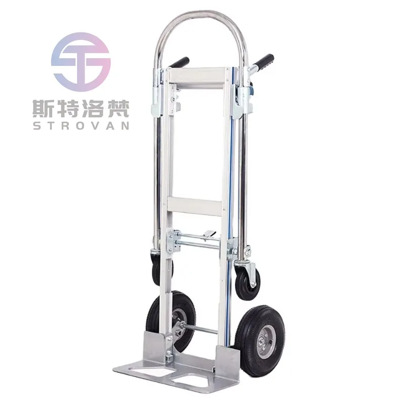 250kg Heavy Duty 2-in-1 Folding Platform Hand Wagon Truck Industrial Steel Tools Foldable Trolley FHT250A