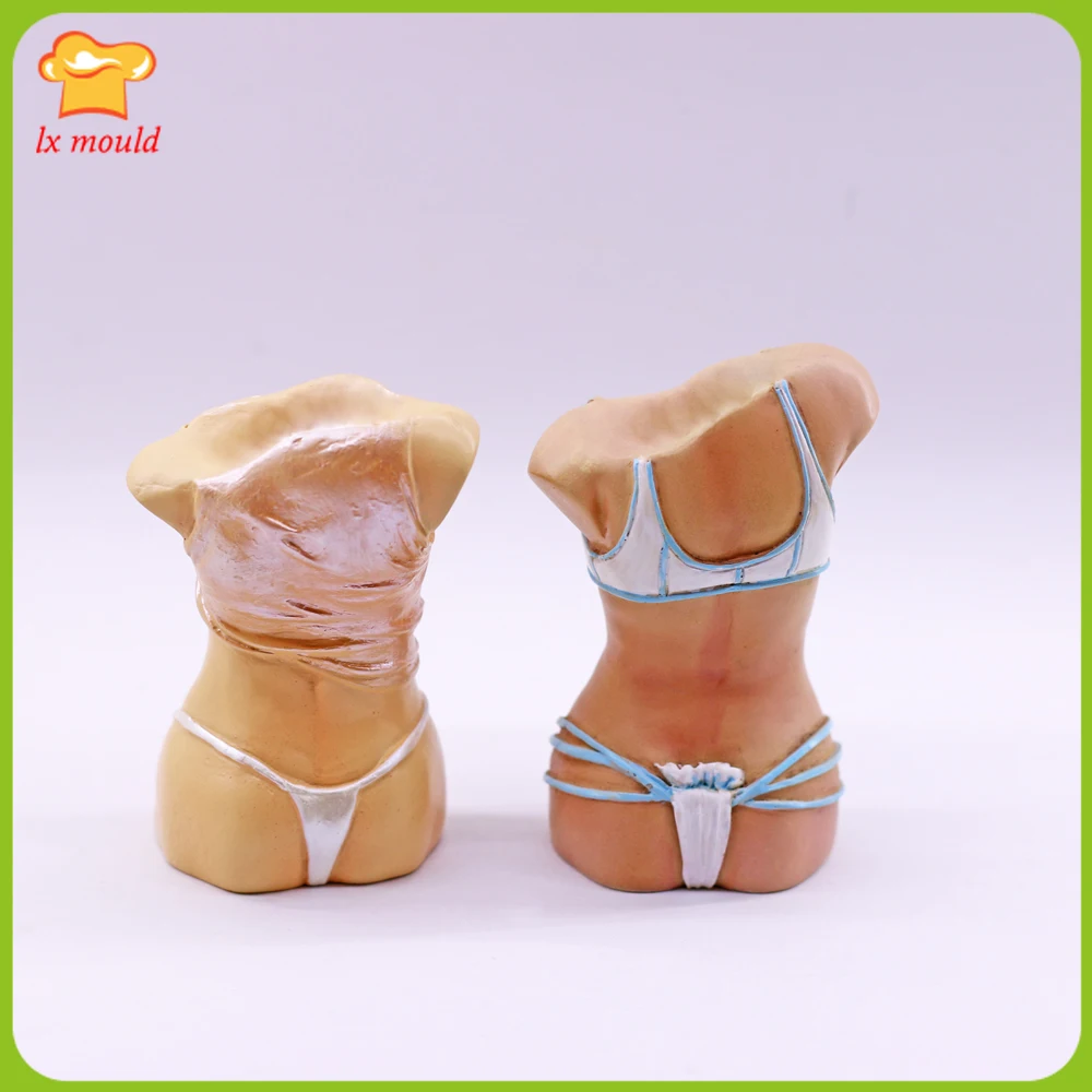 3D Swimsuit Human Body Candle Silicone Molds for DIY Perfume Making Wax Casting Soap Mold Female Shape Creative Craft Tools