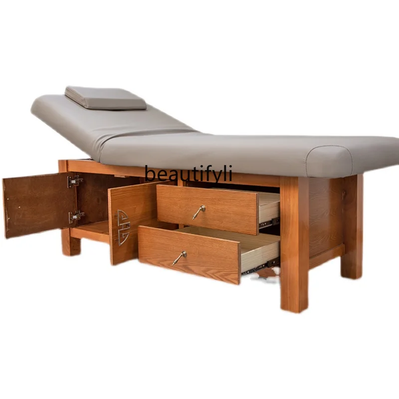 

Solid Wood Facial Bed with Hole Massage Couch Physiotherapy Eyelash Massage Bed Oak Beauty Salon