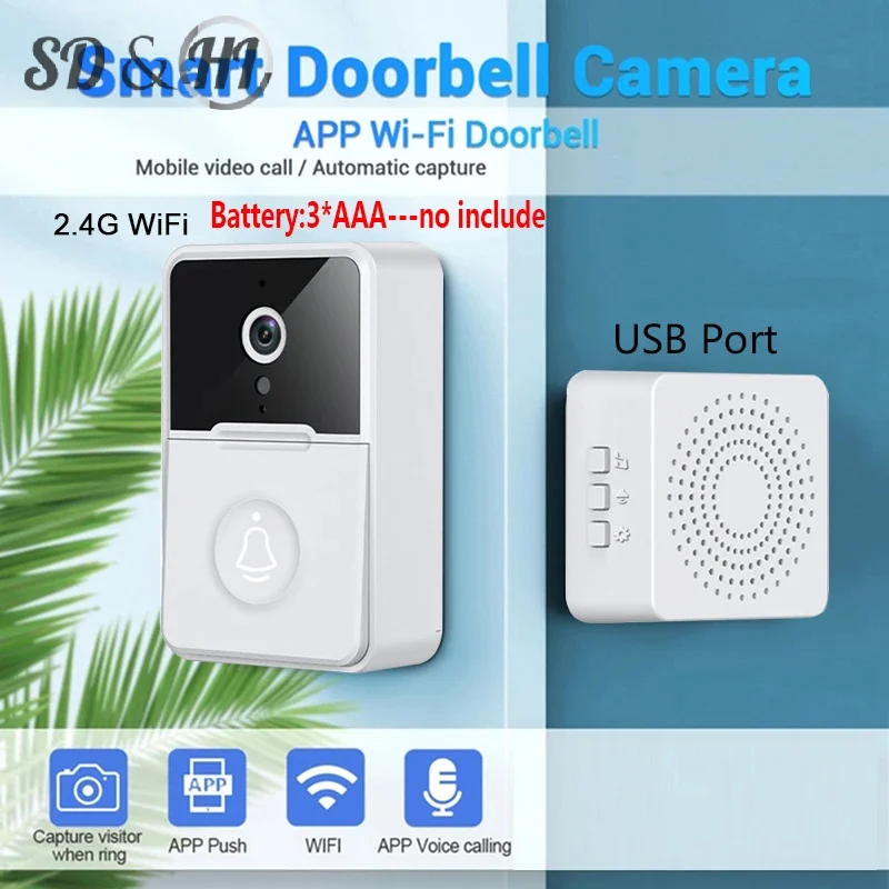 X3 Wireless Doorbell Wifi Outdoor Hd Camera Security By Bell Night Vision Video Intercom Voice Change For Home Monitor By Phone