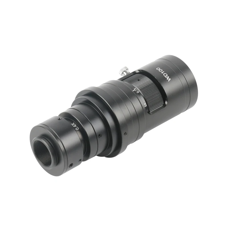 200X 500X Zoom C Mount خيار أحادي العين 0.35X 0.5X 0.75X 2X عدسة بارلو موضوعية للصناعة مجهر رقمي PCB كشف