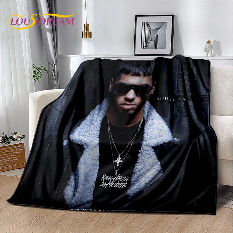 2025 Free Anuel AA Rapper Hip Hop Soft Blanket,Soft Throw Blanket for Home Bedroom Bed Sofa Picnic Travel Cover Child Gift