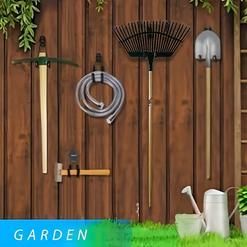 4 Pack Heavy-Duty Garage  - Multi-Purpose Wall Mount  Solution for Organizing Power Tools, Ladders, Bikes, Ropes, and More - Dur