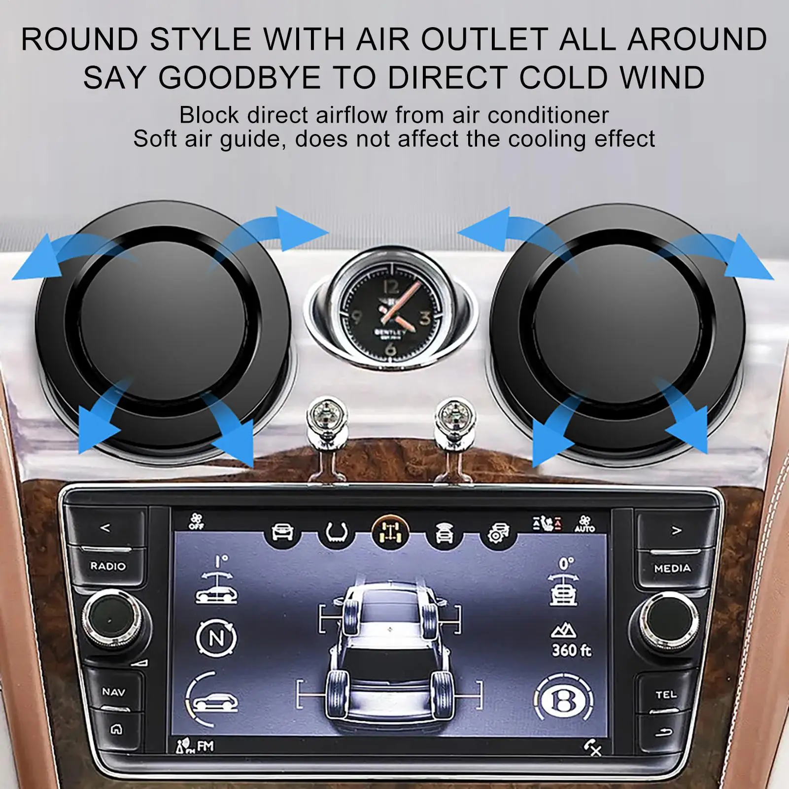 Car Air Conditioning Deflector Vehicle Air Conditioning Deflector Wind Shield 2 Pieces Easy Install Redirector Detachable For