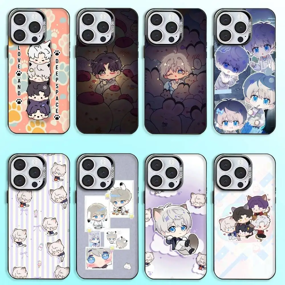 

Game Cute Love And Deepspace Phone Case For iPhone17,16,15,14,13,12,11 Plus,Pro Max Black Candy Matte Shockproof Cover