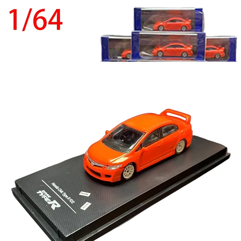 

Литая модель автомобиля Honda Civic Тип R FD2, размер 1/64, модель автомобиля Honda Civic из сплава, игрушки для мальчиков, коллекционная оригинальная коробка