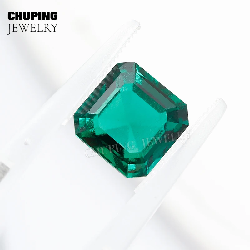 Lab Zambian Asscher Shape Hydrothermal With AGL Certificate Loose Cultivate Zambian Emerald Gemstones 0.4-4ct For Jewelry Making