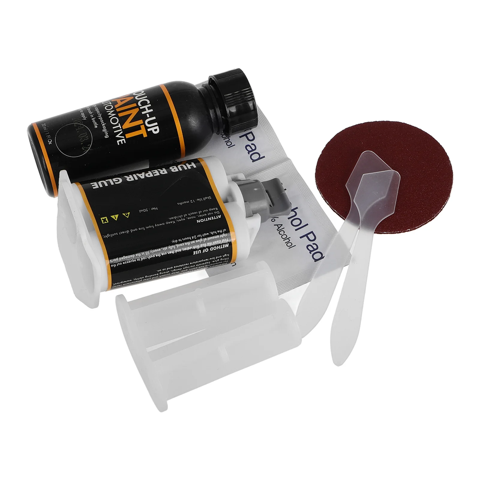 

50Ml Wheel Repair Kit Black Rim Touch Up Paint Metal Scratch Repair Glue For Car Aluminum Steel Rims Curb Rash Fix Tool