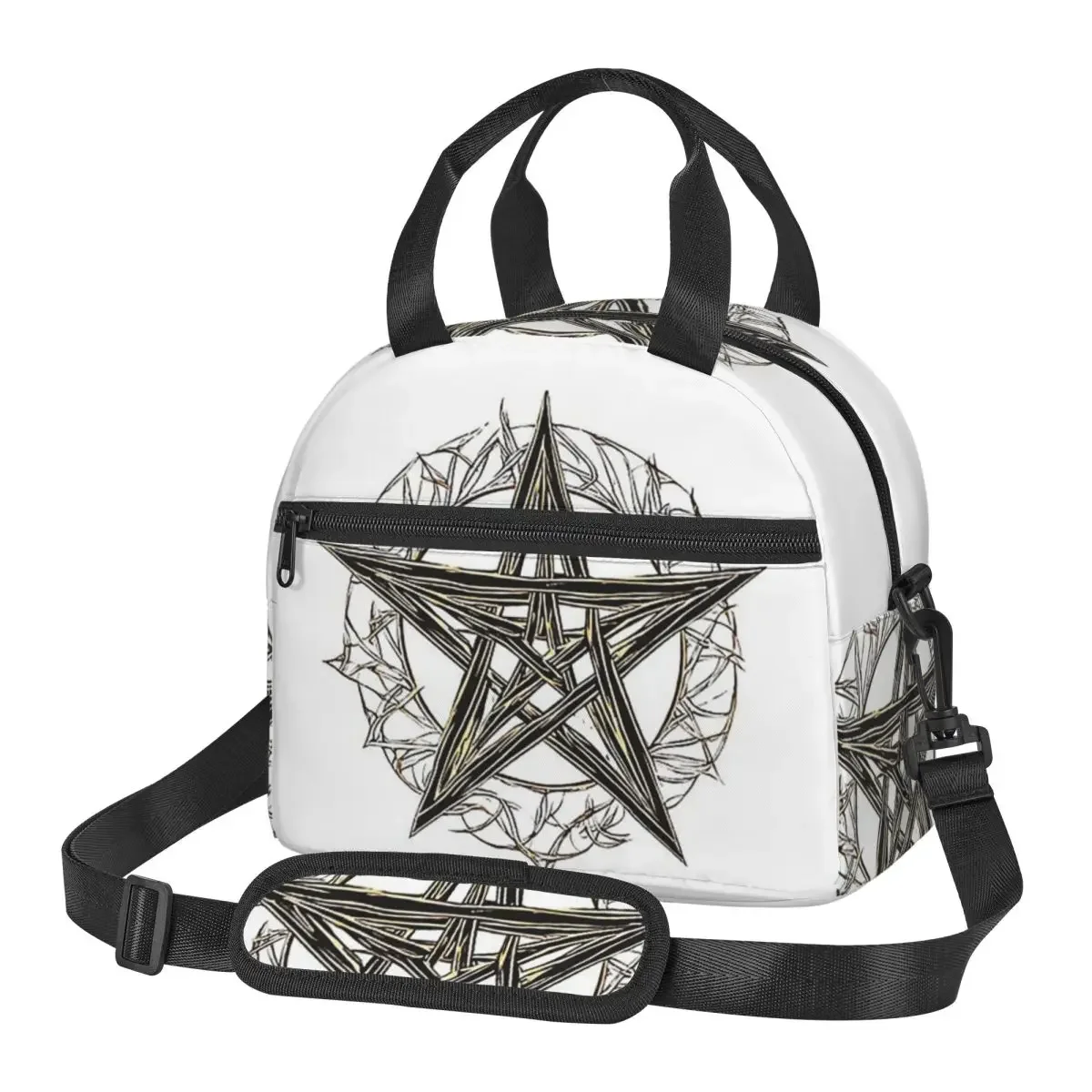 Occult Satanic Pentagram Lunch Bags Insulated Bento Box Lunch Tote Leakproof Picnic Bags Thermal Bag for Woman Girl Office