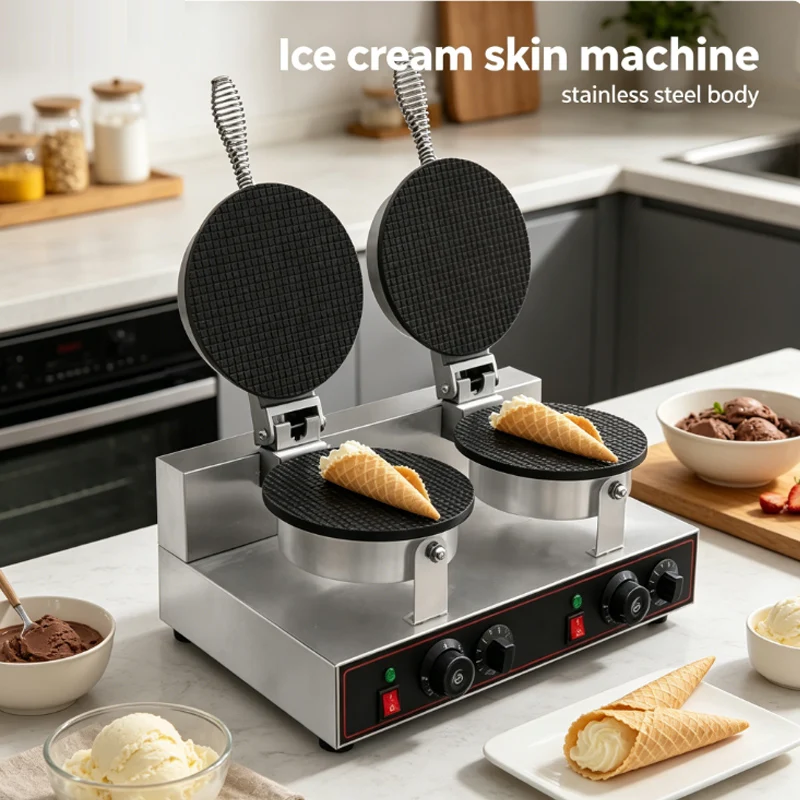 Crispy egg roll machine Commercial small ice cream cream cone skin machine cone egg roll shrimp chip machine