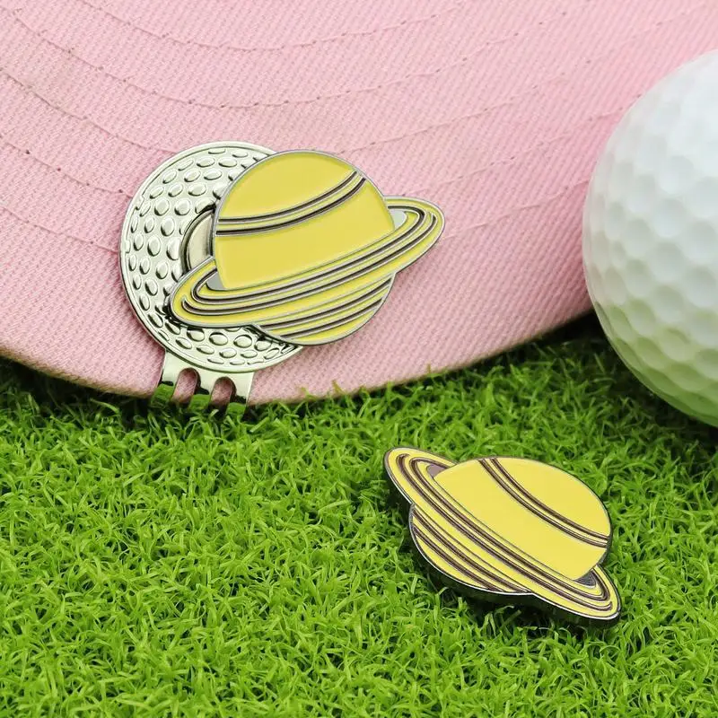 Golf Ball Marker Hat Clip Magnetic Metal Planet-Themed Hat Clips Ball Markers Creative Decorative Golf Accessories Golf Ball