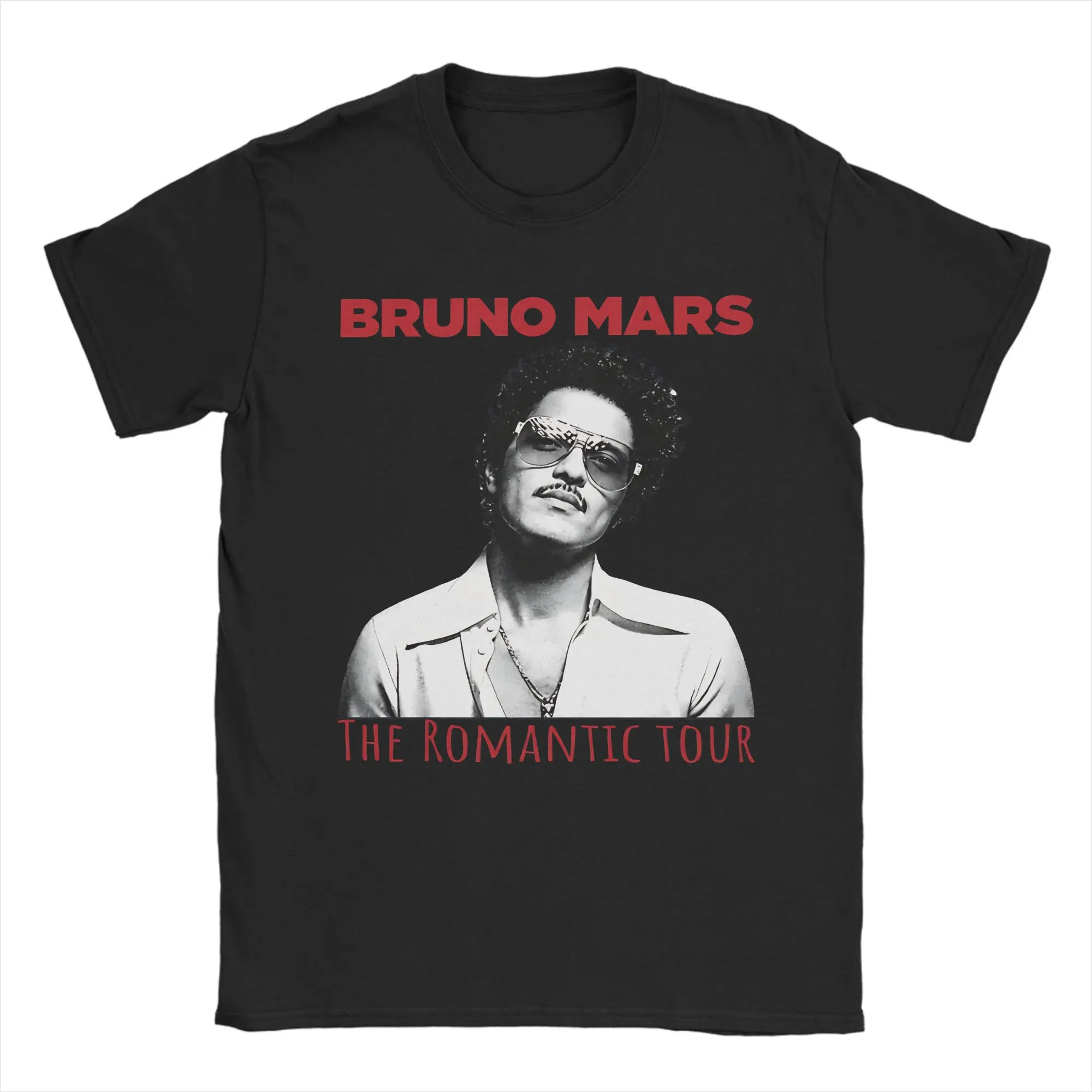 

Bruno Mars The Romantic Tour 2026 Vintage T-Shirts for Men Vintage Cotton Tee Shirt O Neck Short Sleeve T Shirts Gift Idea Tops