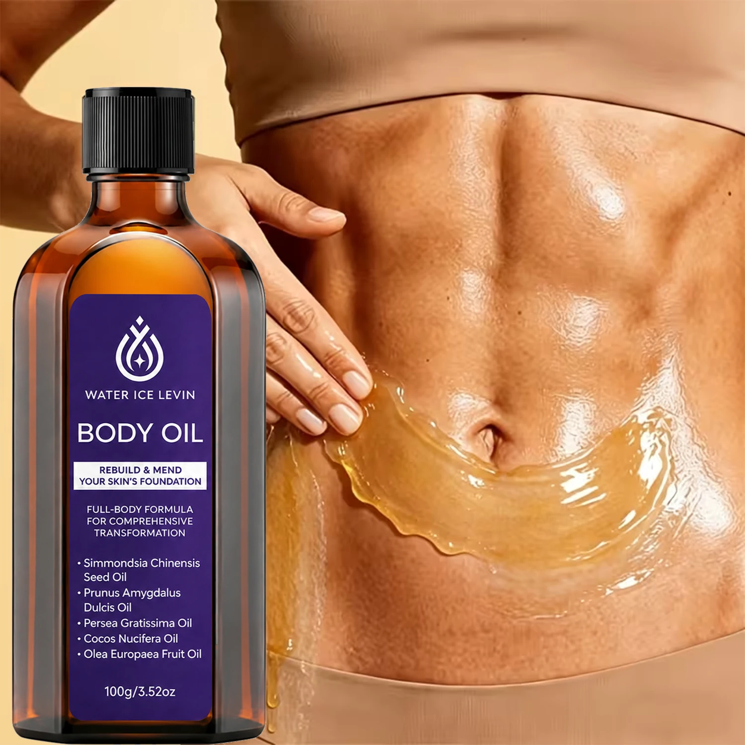 100g Water Ice Levin Body Oil Rebuild Skin Foundation Hydrating Moisturizing Firming Lifting Body Skin Care Oil
