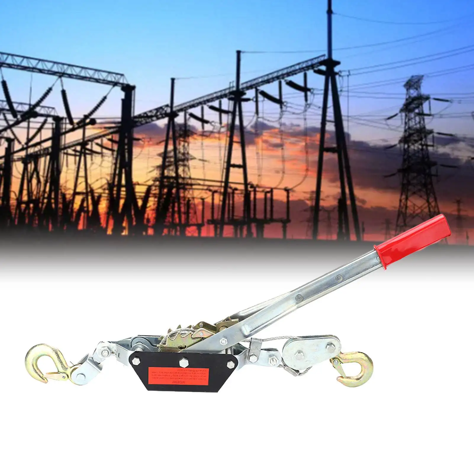 Wire Rope Hand Power Puller Tighten Tool Mini Tightener Double Hook Lifting Tool(2 Ton)