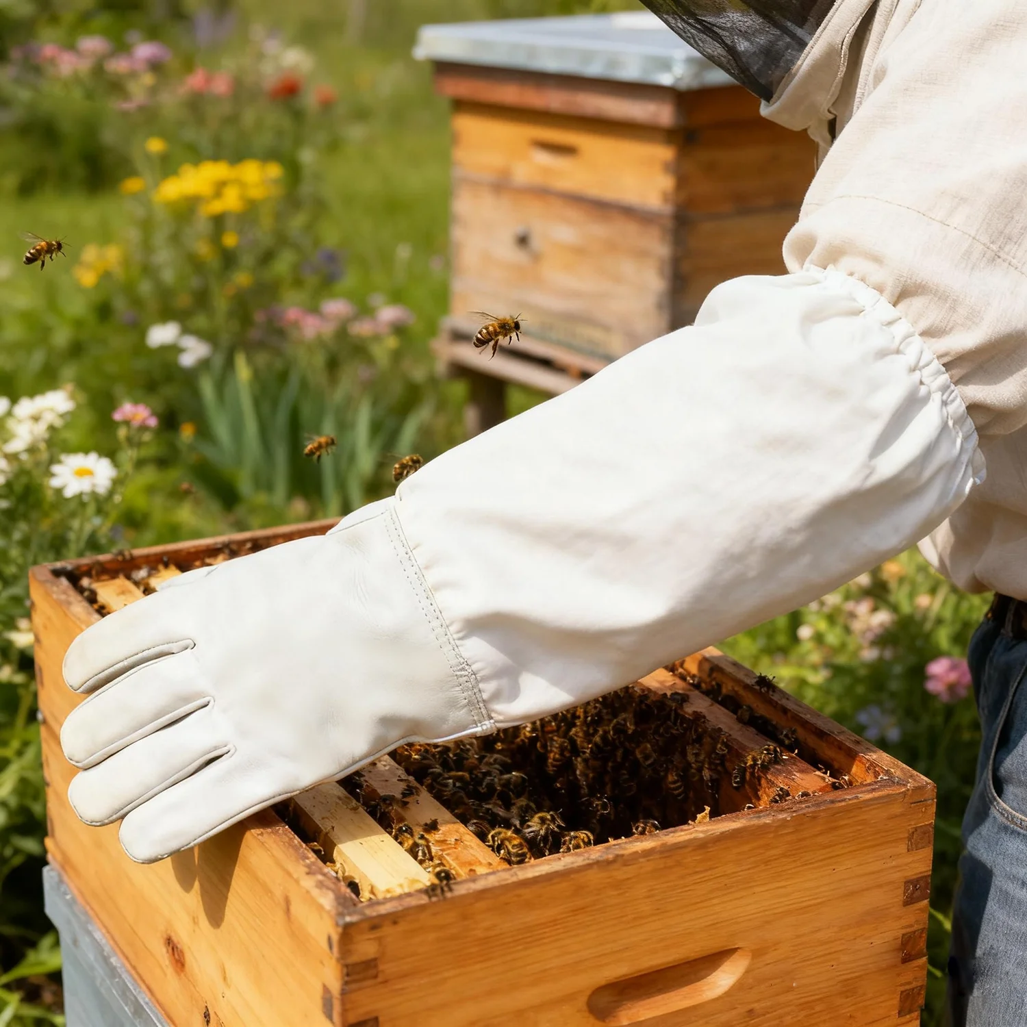 

10 Pair Beekeeping Sting-Proof Gloves With Long Cuffs Elbow-Length Ventilated Bee Proof Beekeeping Gloves Apiculture Accessories