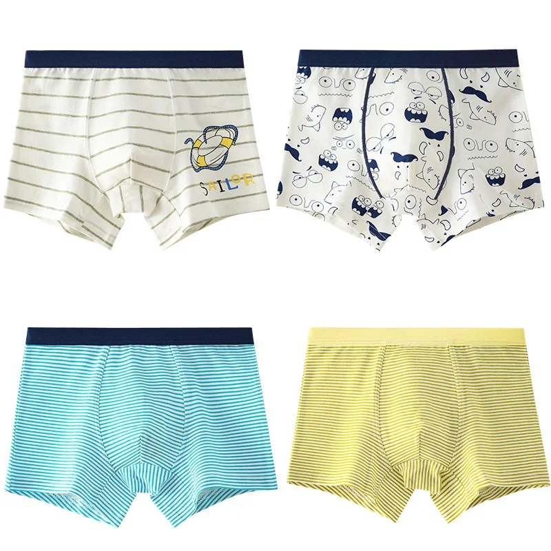 

4pcs/Lot Boys Underwear Fashion Kids Cotton Character Children Short Boxer Panties 3-12year