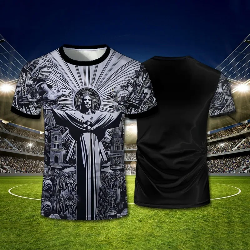 

Summer Football Training Top Brazil Special Edition Jesus Black Grey Football Jersey Adult Children Outdoor Quick-drying Tshirts