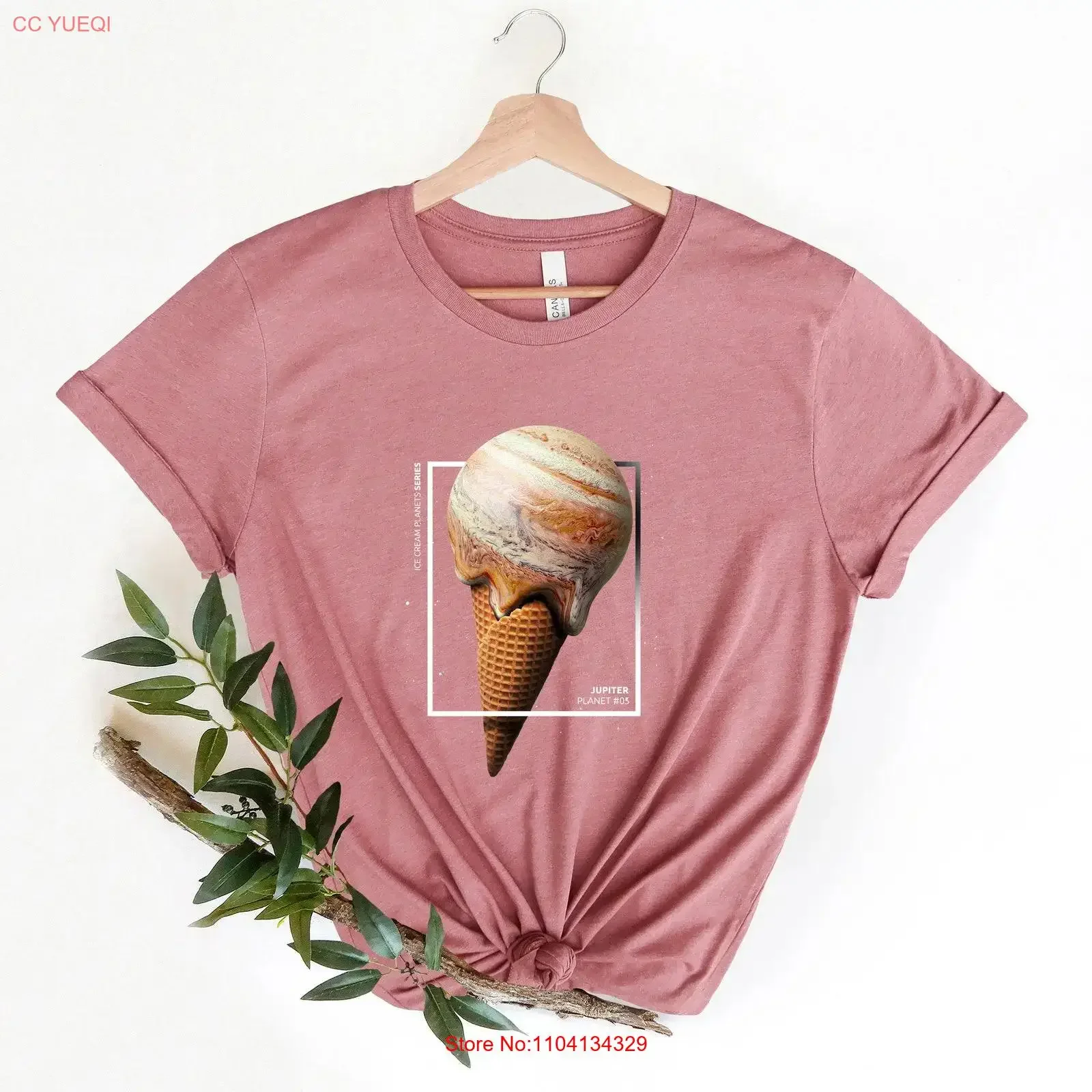 Jupiter Planet T shirt Ice Cream Funny For Astronomy Lover Summer Her Sarcastic Food vintage Washed Casual streetwear Unisex