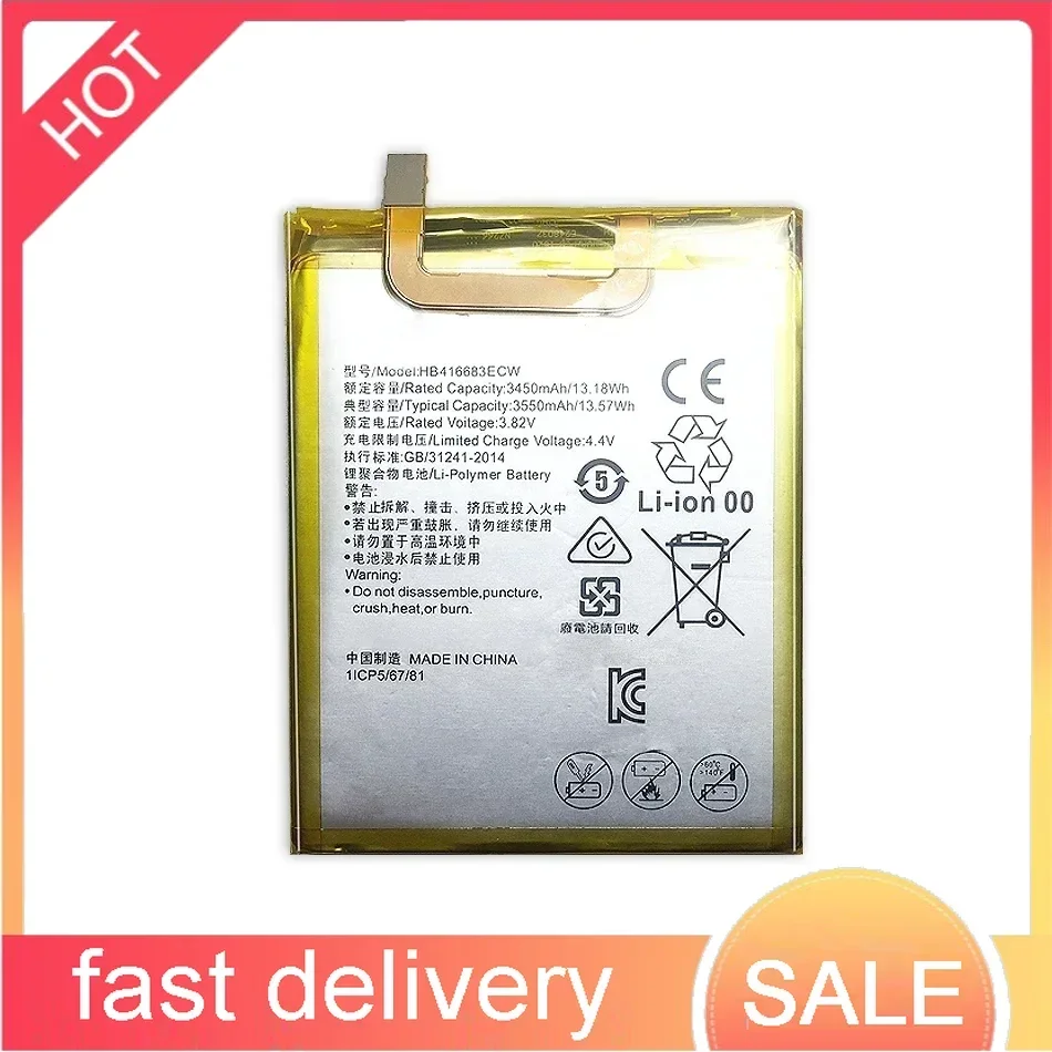 HB416683ECW Battery for Huawei Google For Nexus 6P 6 Plus 6Plus H1511 H1512 Come with Batteries Sticker