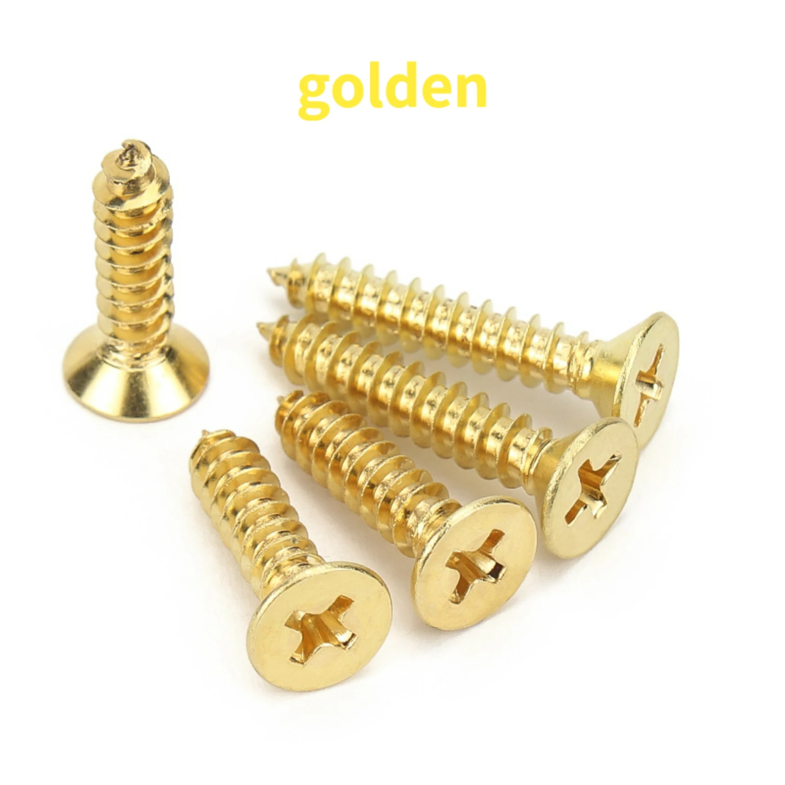 200pc M2 M2.6 M3 Golden Silver Black Bronze Length 4-16mm 4 Color Steel Phillips Flat Countersunk Head Self Tapping Wood Screw