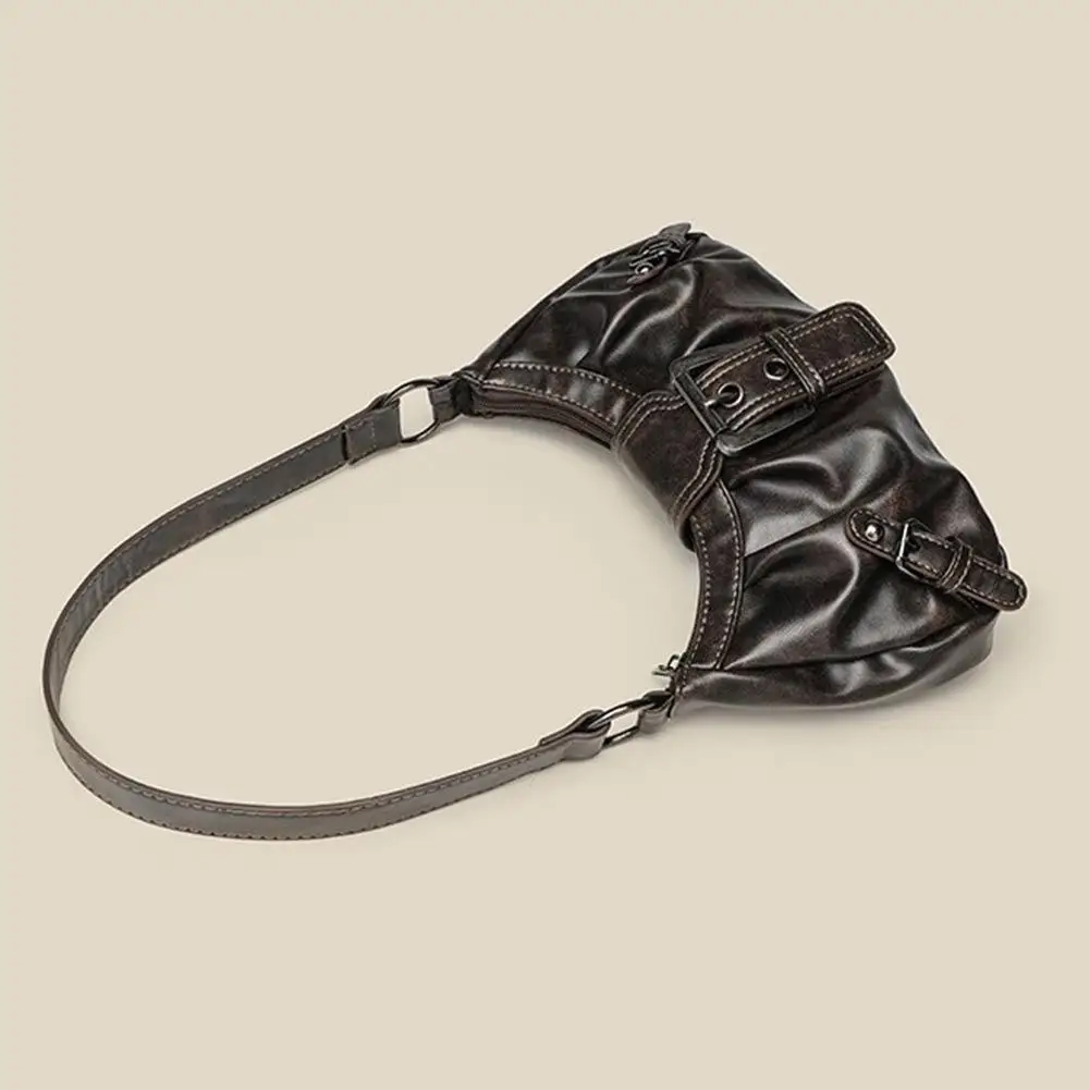 Y2K Retro Plissierte Hobo-Schultertasche für Damen, Bestseller im Maillard-Stil, Unterarmtasche, Clutch-Handtasche für Reisen, Arbeit und Shopping – Detail 23