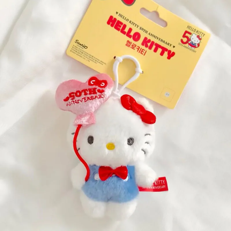 

Kawaii Hello Kitty брелок на 50-летие Sanrio, милая мультяшная кукла, кулон, игрушка, брелки, модная сумка, аксессуары, праздничный подарок