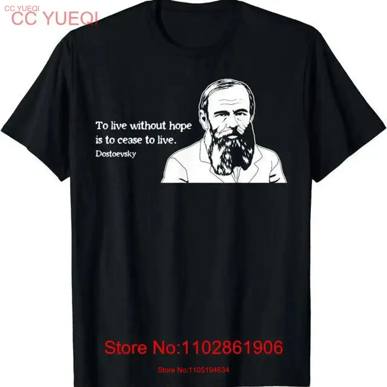 NEW LIMITED Without Hope Famous Writer Quote Fyodor Dostoevsky T Shirt vintage Washed Versatile Top For Everyday Wear Slightly