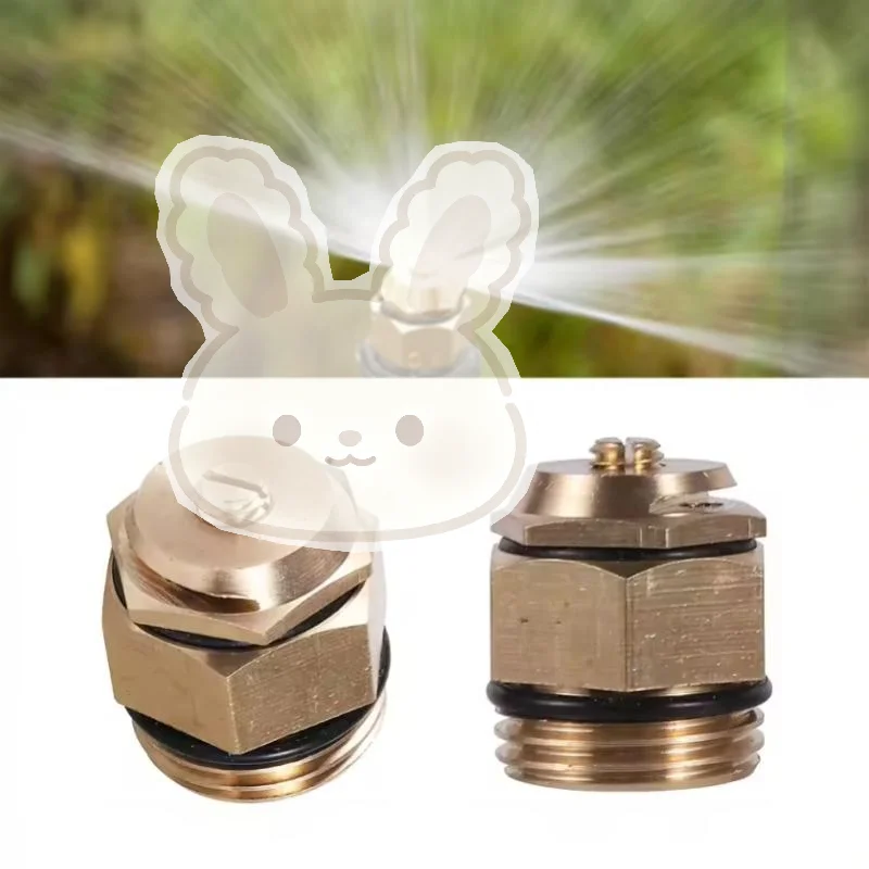 Micro Sprinkler Nozzle 180° Adjustable Refractive Brass 1/2 Inch Durable Anti-Corrosion for Garden Lawn Watering Irrigation