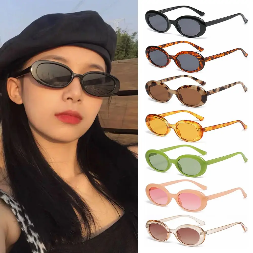 Fashion Gothic Glasses UV400 Streetwear Small Frame Retro Oval Sunglasses Shades Women's Sunglasses