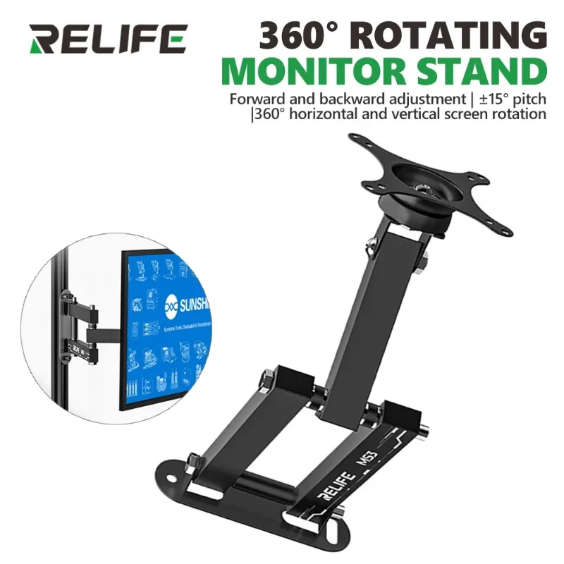 

РЕЛИФ МС3 360° ° Вращающееся крепление экрана дисплея можно наклонуть 15. ° Высокая грузоподъемность для инструментов опорного рычага экрана 14-27 дюймов