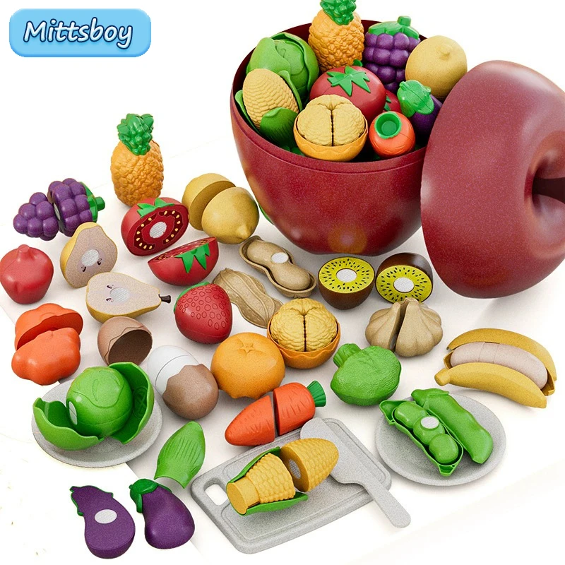 Montessori Paste Chechele Gift Box Simulation Durian Fruit Grapefruit Cherry Educational Toy  House Decompress Educational Toy