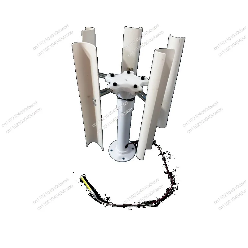Portable vertical axis five blade wind turbine model three-phase permanent magnet generator with gentle wind start