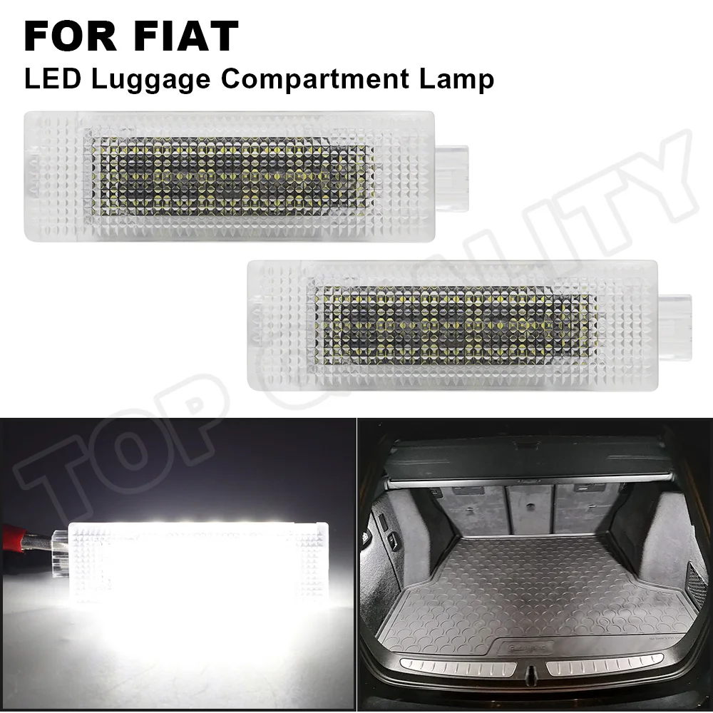 2x For Fiat 500 500X 500L Panda Grande Punto LED Footwell Luggage Compartment Trunk Boot Lights Interior Glove Box Lamps