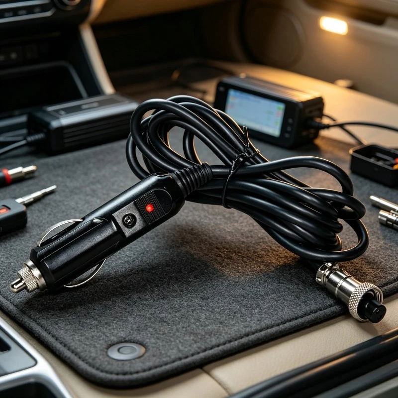 For EQ6-P AZEQ6 EQ8 Cigarette Lighter to GX-12 2-Pin Aviation Power Cable 12V